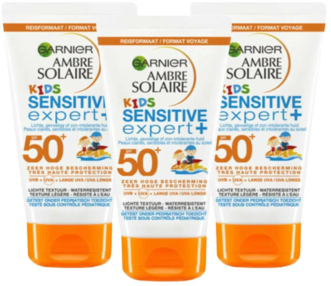 Garnier Ambre Solaire Kids Zonnebrandmelk SPF 50+ - 3x50ml Reisformaat