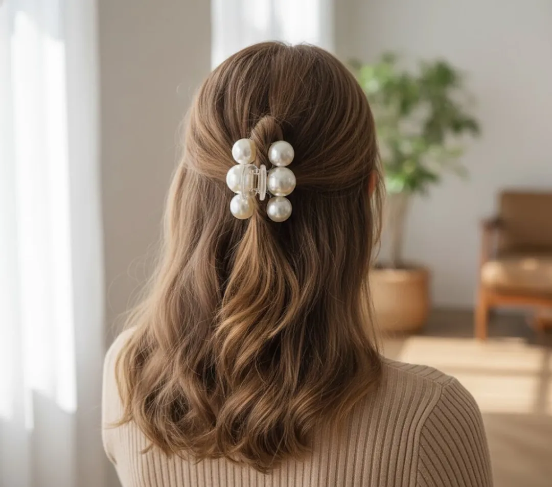 NuveX Parel Haarclips 2 Stuks - Goud met Witte Parels