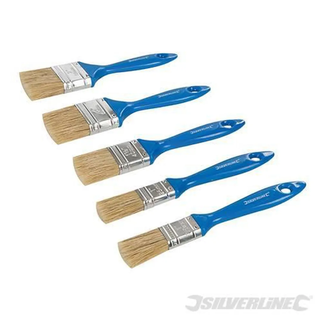 Silverline Lamineer Verfkwasten 5-delig - Blauw/Zilver