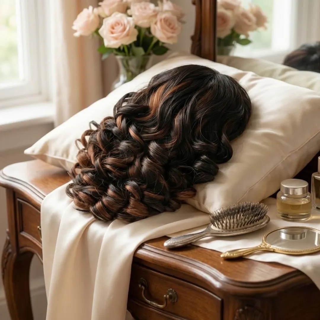 NuveX Clip-in Haar Extensie Ponytail - Zwart/Koperbruin - Curls
