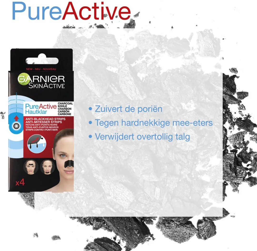 Garnier Pure Active Charcoal Anti-Mee-Eters Strips - 4 Stuks