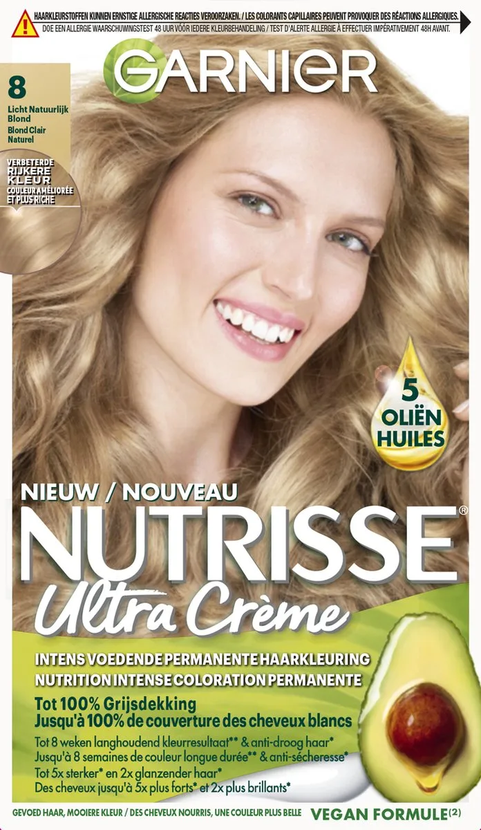 Garnier Nutrisse Ultra Crème 8 Lichtblond Haarverf 824ml
