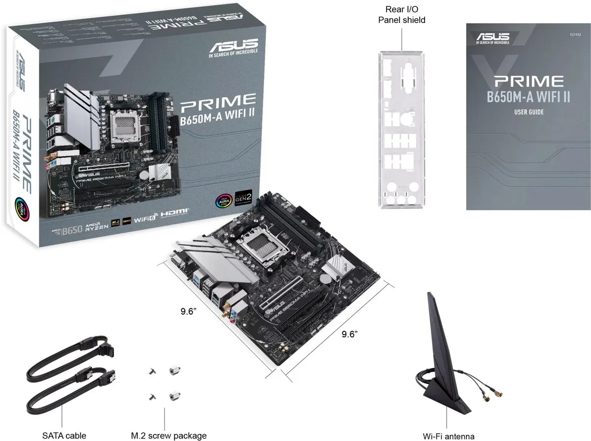 ASUS PRIME B650M-A WiFi II Moederbord - AM5 - Micro-ATX