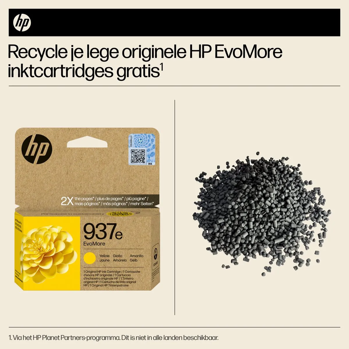 HP 937E Evomore Geel Inktcartridge 4S6W8NE - 1650 Pagina's