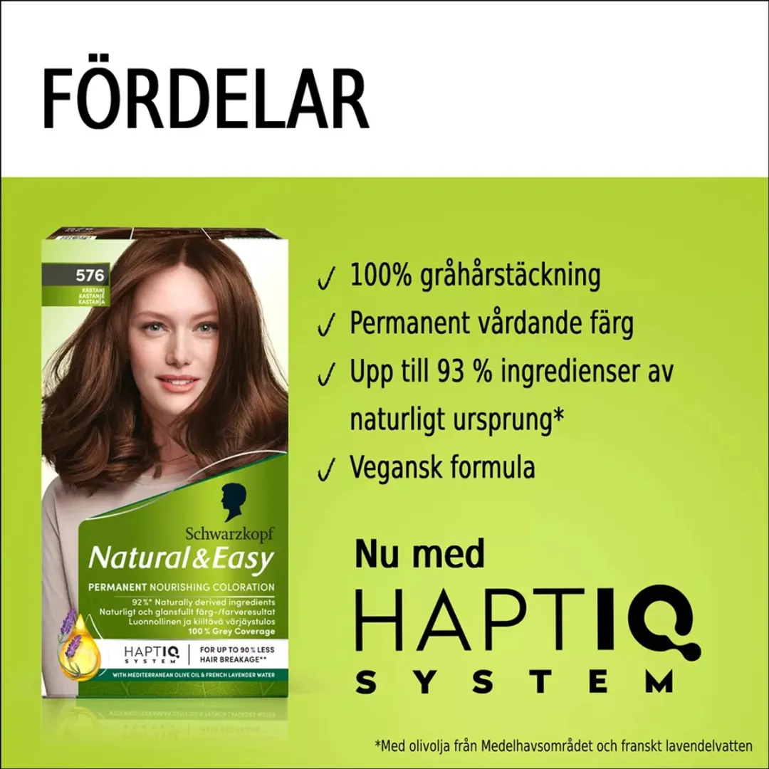 Schwarzkopf Natural & Easy 576 Roodbruin Haarverf - 3 Stuks