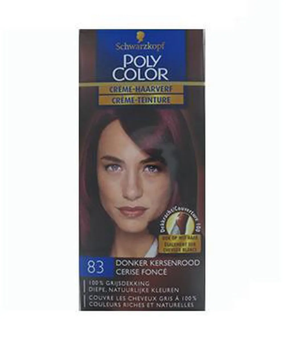 Schwarzkopf Poly Color Haarverf 83 Donker Kersenrood - 3 Stuks
