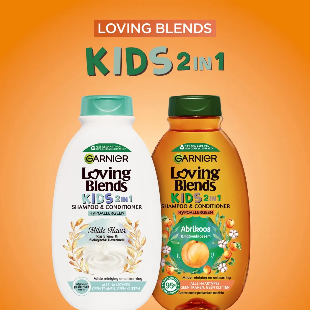 Garnier Loving Blends Kids 2-in-1 Shampoo & Conditioner 250ml - Abrikoos & Katoenbloesem