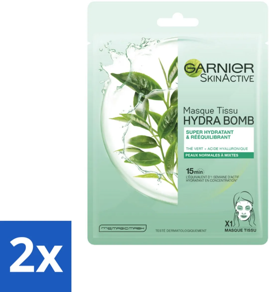 Garnier SkinActive Hydra Bomb Groene Thee Gezichtsmaskers