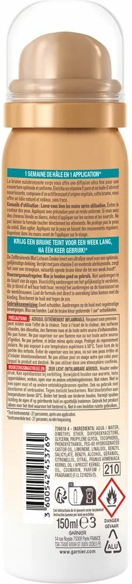 Garnier Ambre Solaire Natural Bronzer Body Mist 150ml - 2 Stuks