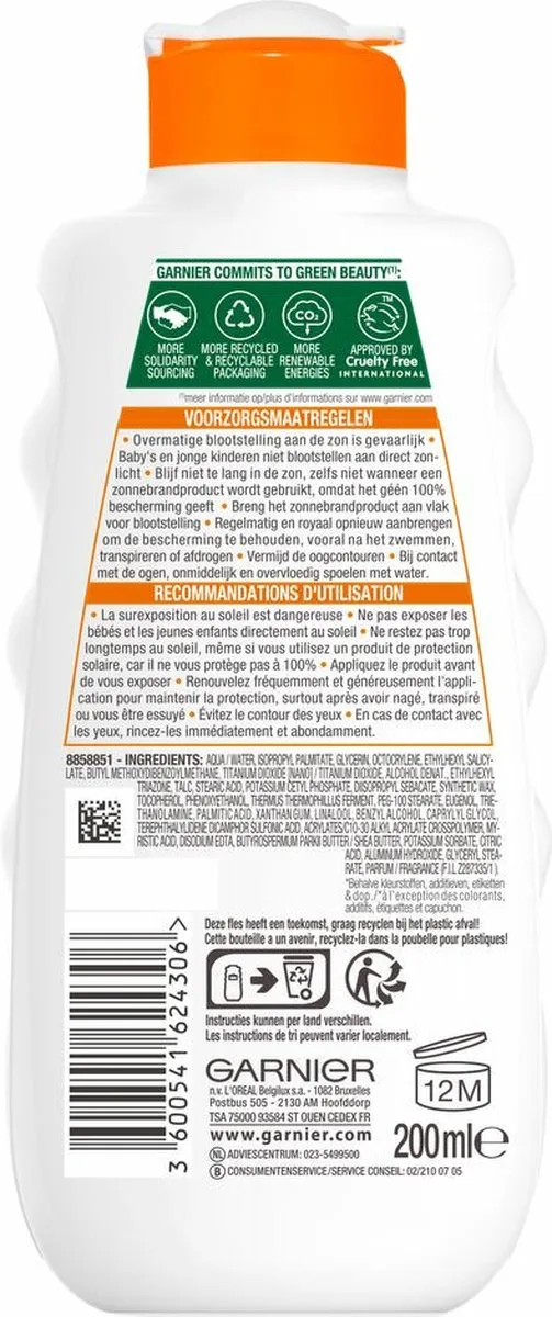 Garnier Ambre Solaire Hydra 24 Zonnebrandmelk SPF 50+ - 2x200ml