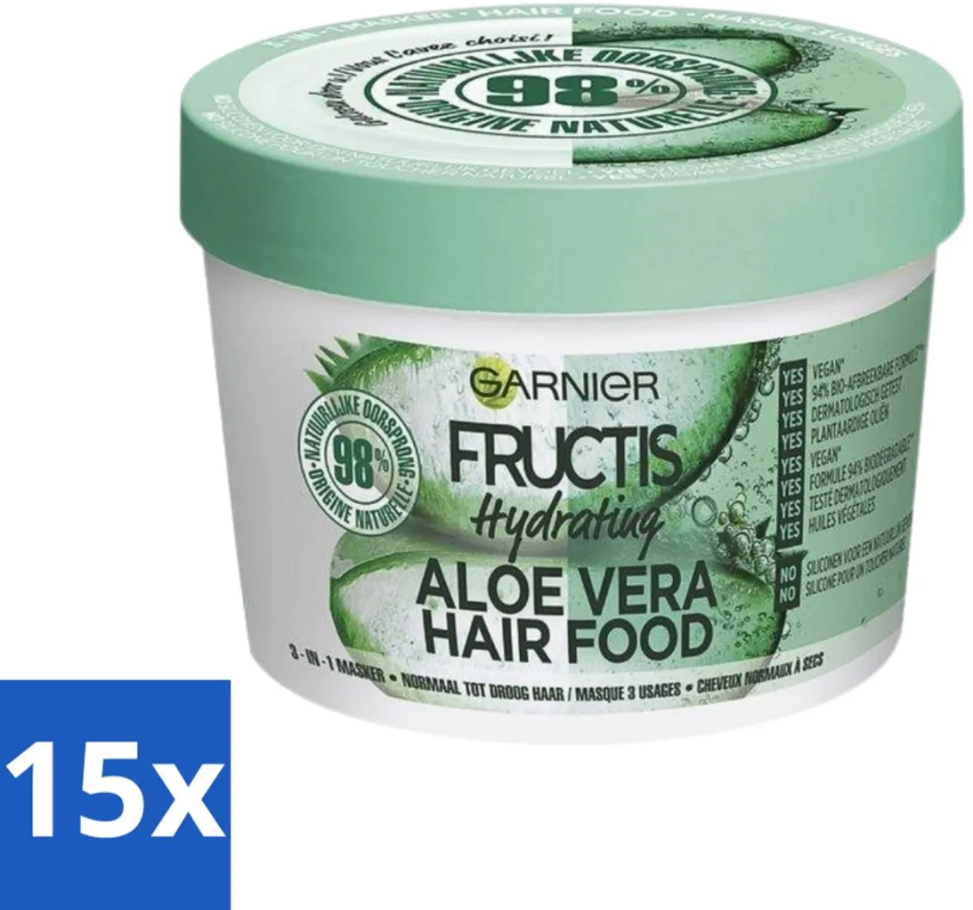 Garnier Fructis Hair Food Aloe Vera Haarmasker 400ml - 15 Stuks