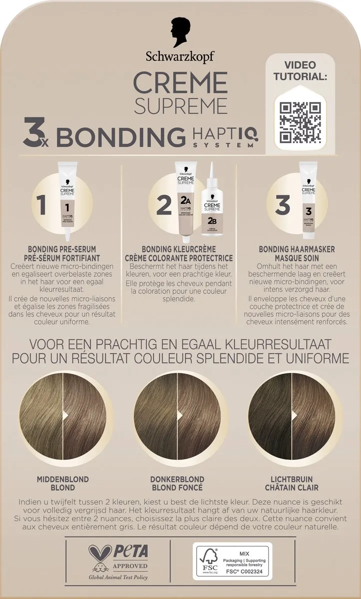 Schwarzkopf Crème Supreme 7-16 Haarkleuring 245g - Cool Donker Asblond