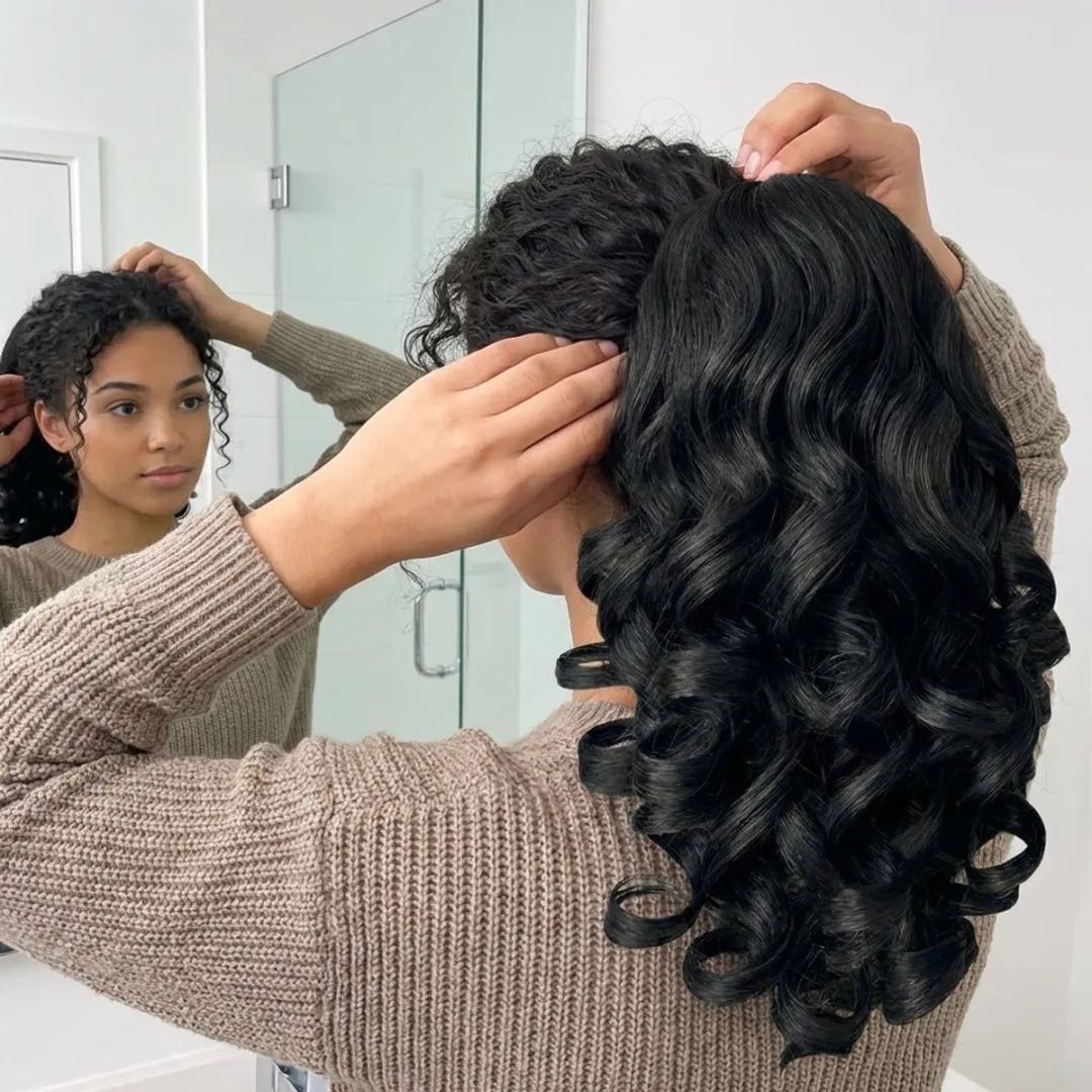 NuveX Zwart Krullend Paardenstaart Haar Extensie - Clip-in Ponytail