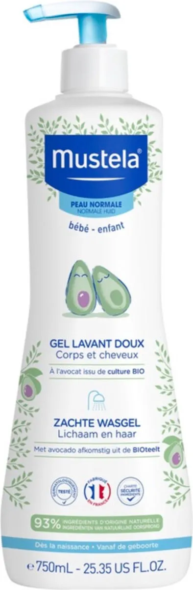 Mustela Zachte Baby Wasgel 750ml