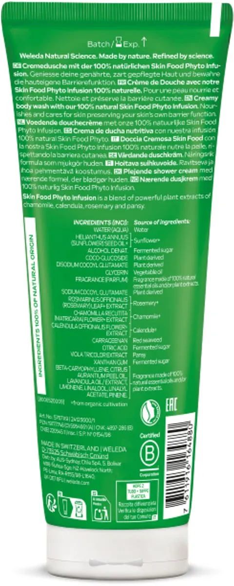 Weleda Skin Food Douchecrème Sinaasappel & Lavendel 200ml