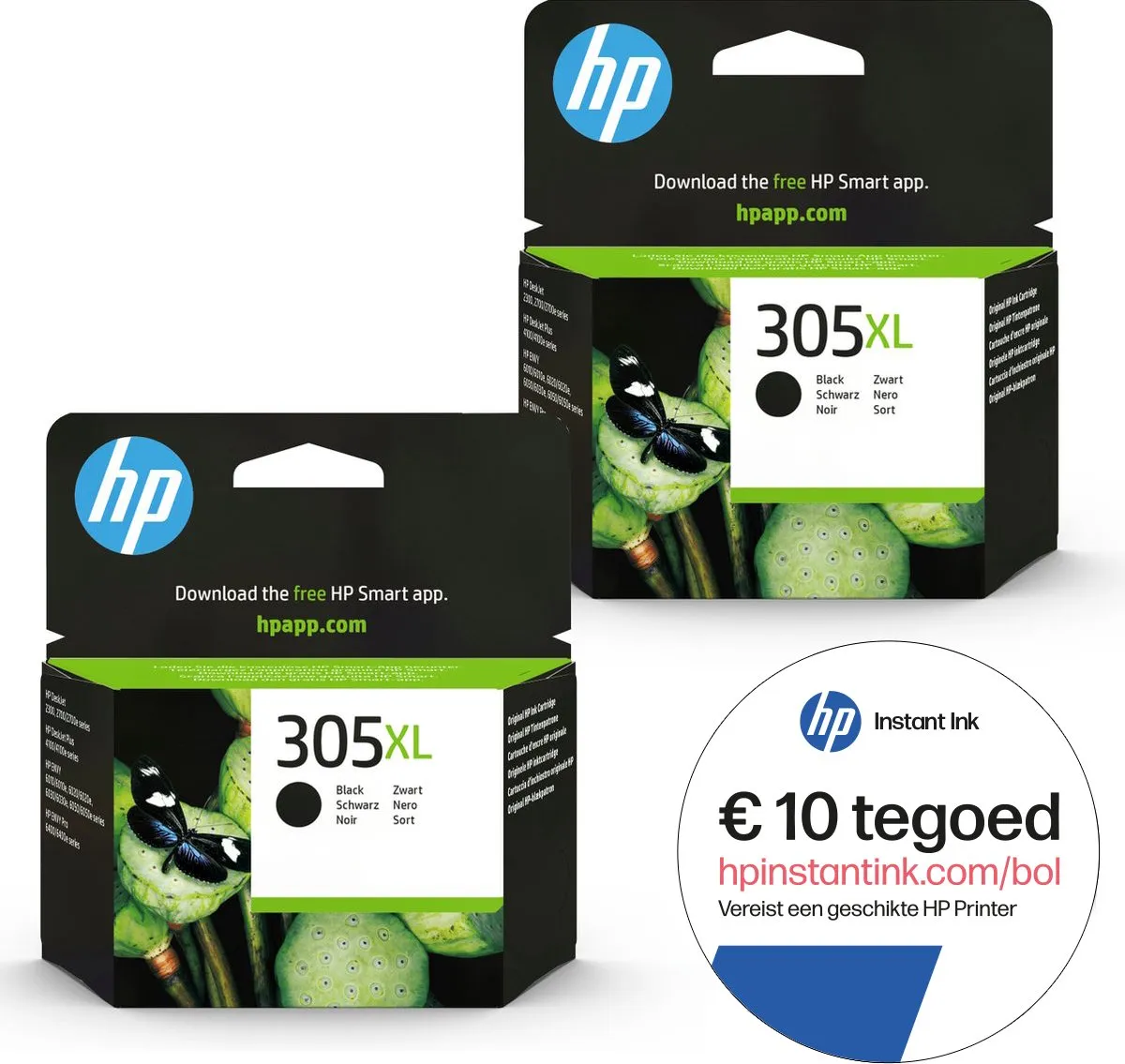HP 305XL Inktcartridge - 2x Zwart
