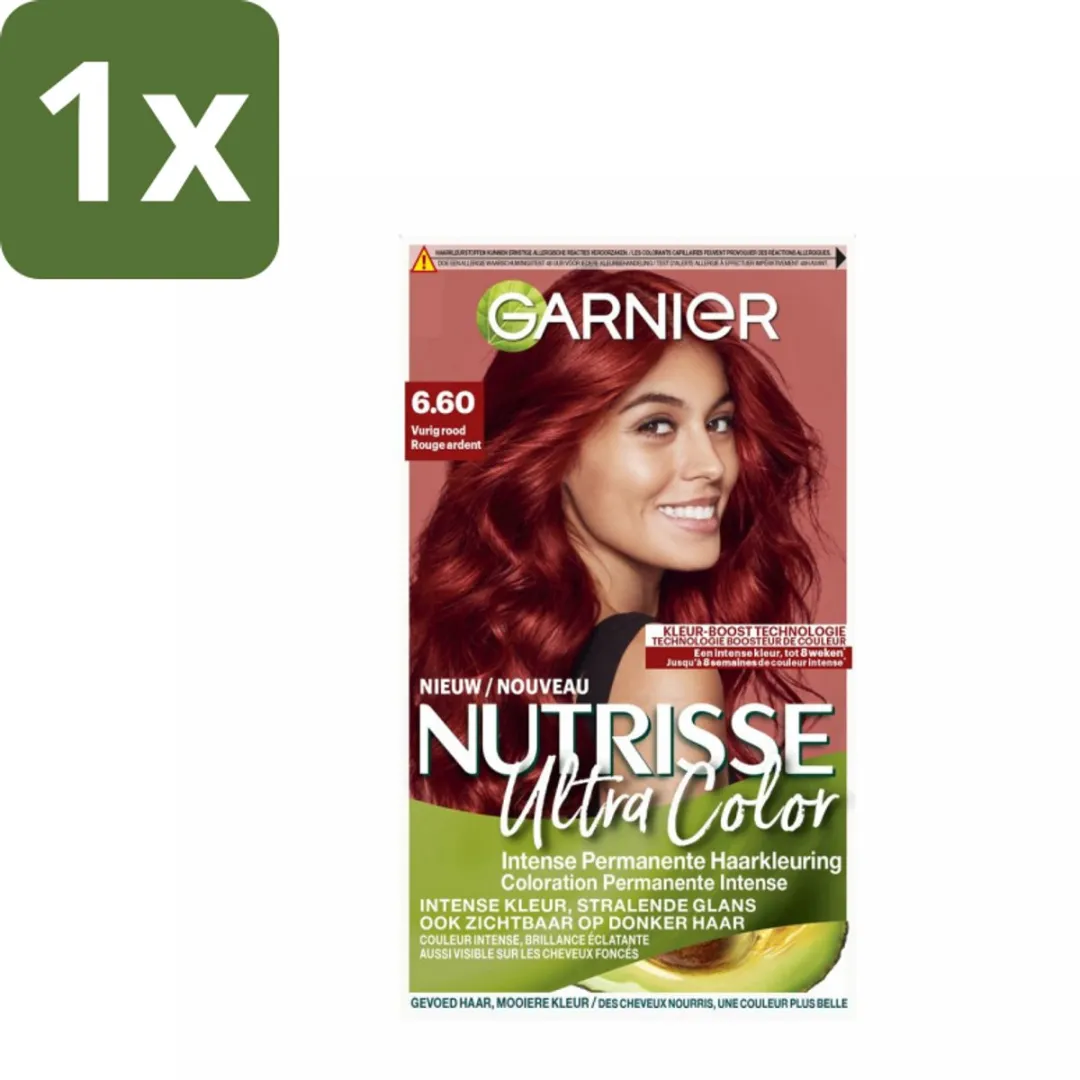 Garnier Nutrisse Ultra Color 6.60 Haarkleuring Vurig Rood 824ml