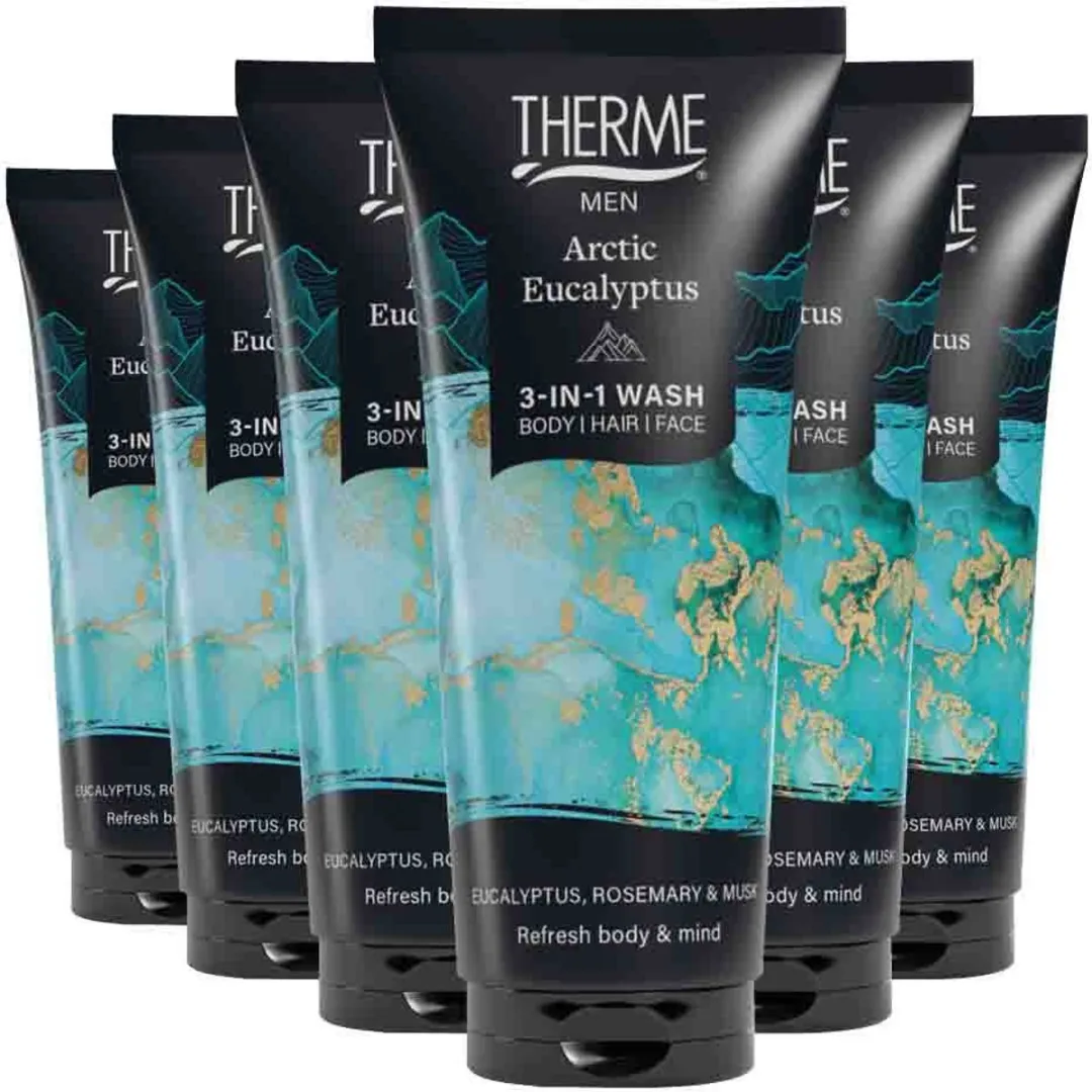 Therme Men Arctic Eucalyptus 3-in-1 Wash - 200ml - 6 Stuks