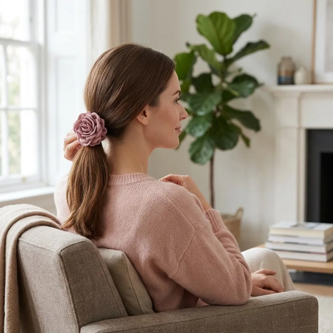 NuveX Bloem Haarclip Paars Roze - Grote Roos