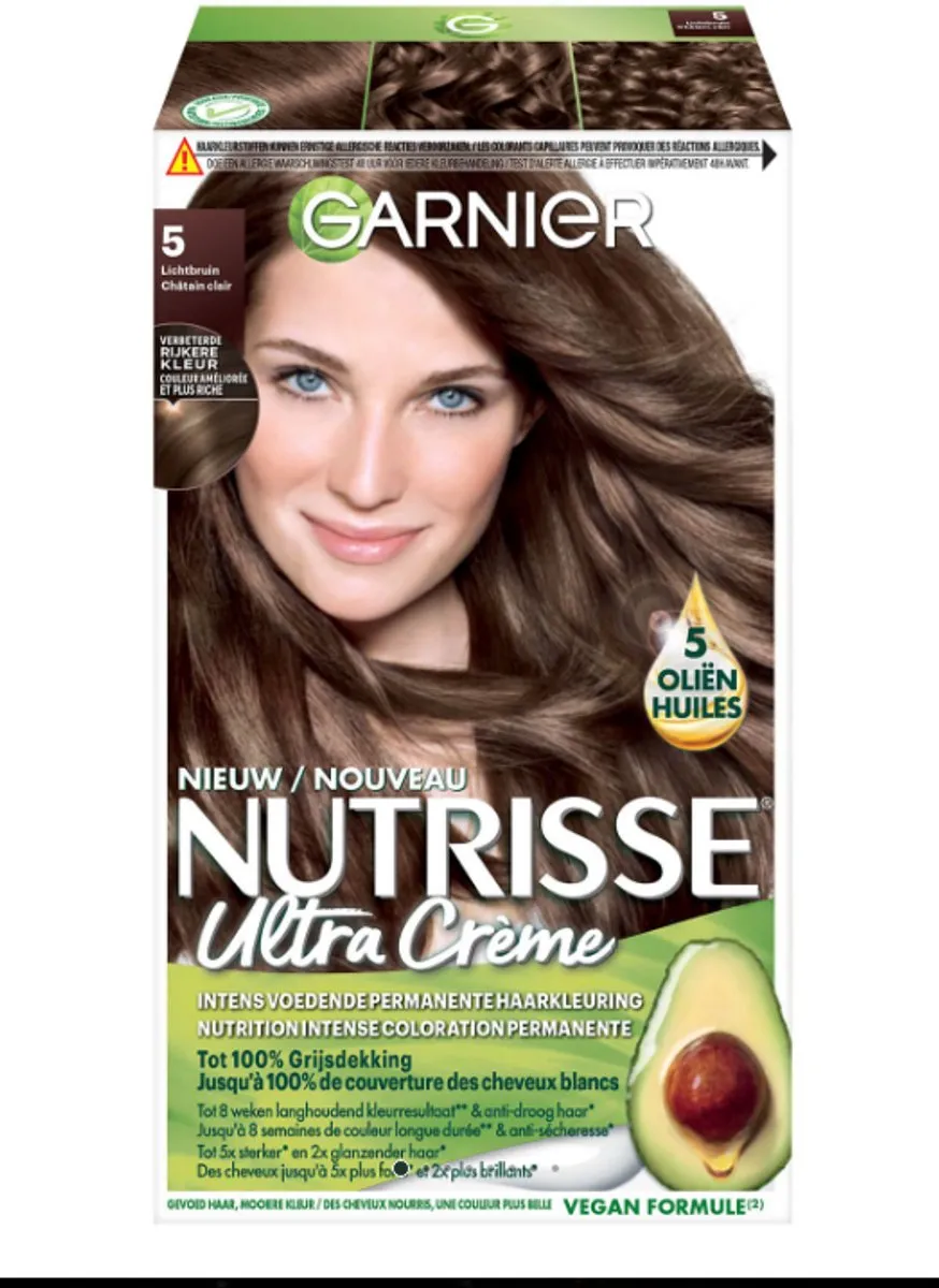 Garnier Nutrisse Ultra Crème 5 Lichtbruin Permanent Haarkleuring 197g