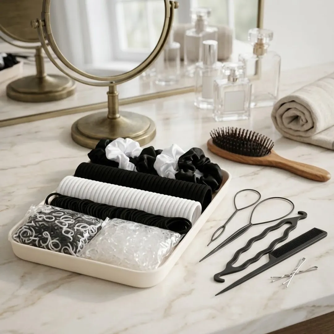 NUVEX Haaraccessoires Set 1109 Stuks - Zwart/Wit/Transparant