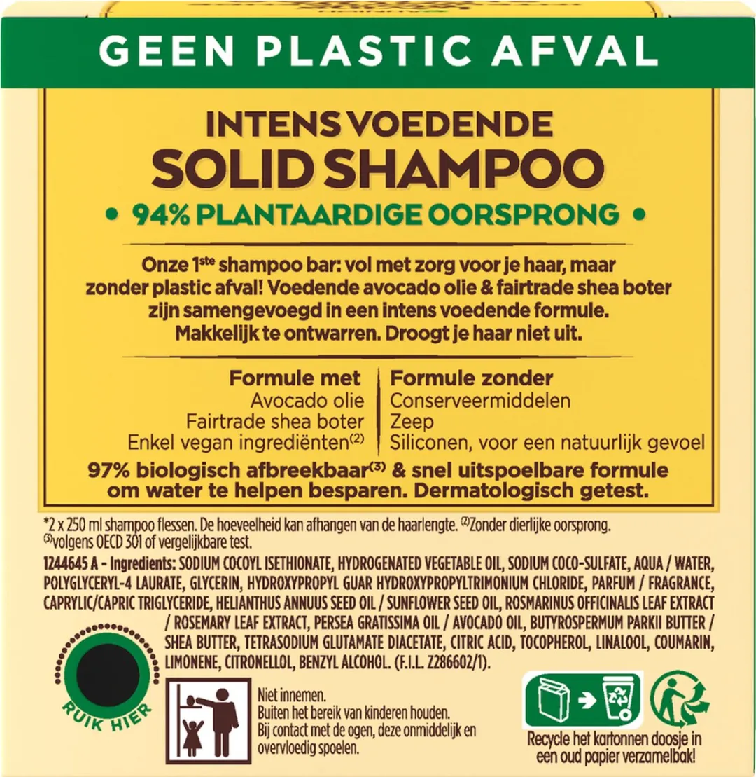 Garnier Loving Blends Avocado Olie & Shea Boter Shampoo Bar 60g