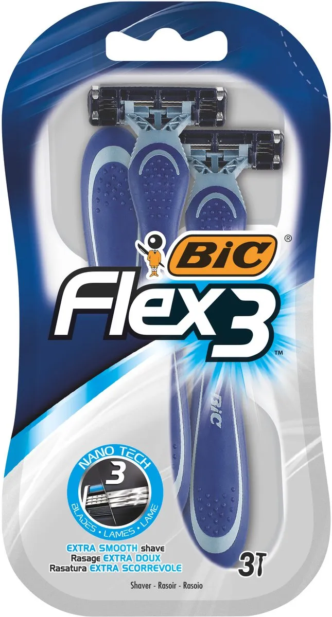 BIC Flex 3 Heren Scheermesjes 5-Blad Blauw - 3 Stuks