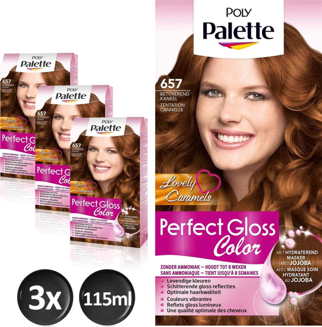 Schwarzkopf Poly Palette Perfect Gloss 657 Kaneel Bruin Haarverf