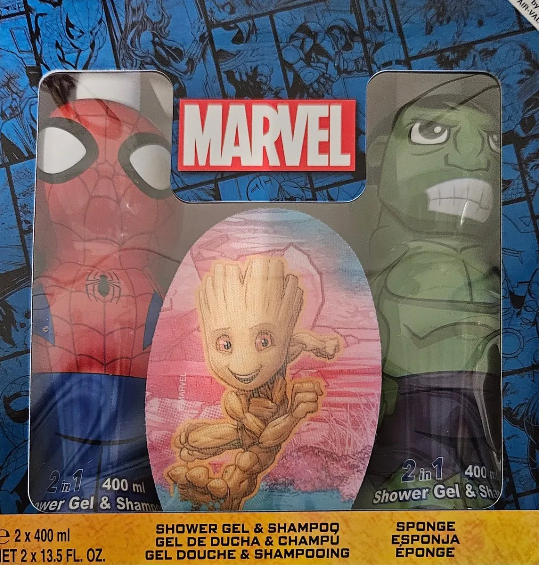Marvel Spider-Man & Hulk Cadeauset - Douchegel & Shampoo 400ml + Spons