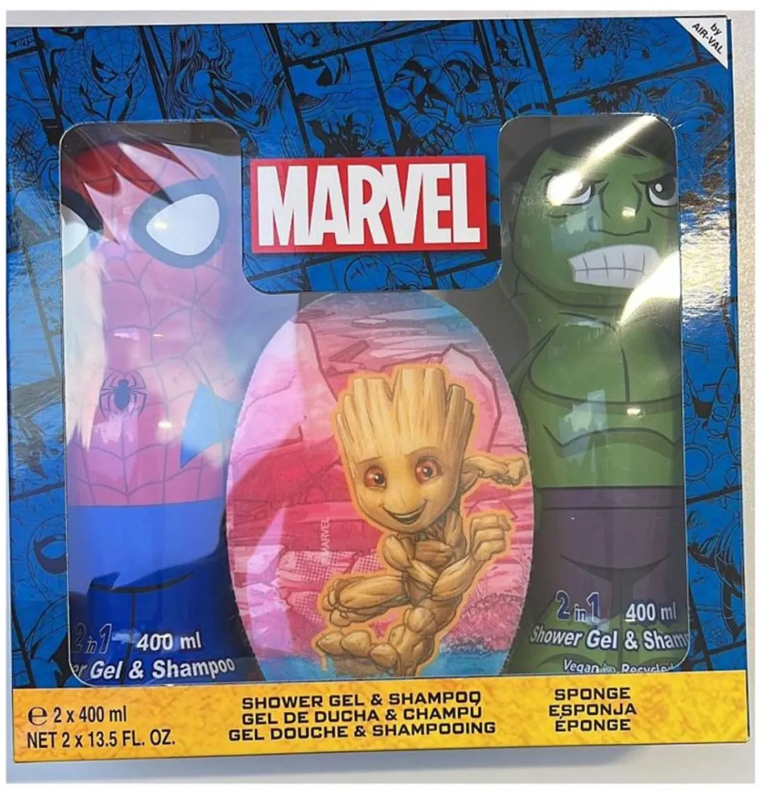 Marvel Spider-Man & Hulk Cadeauset - Douchegel & Shampoo 400ml + Spons