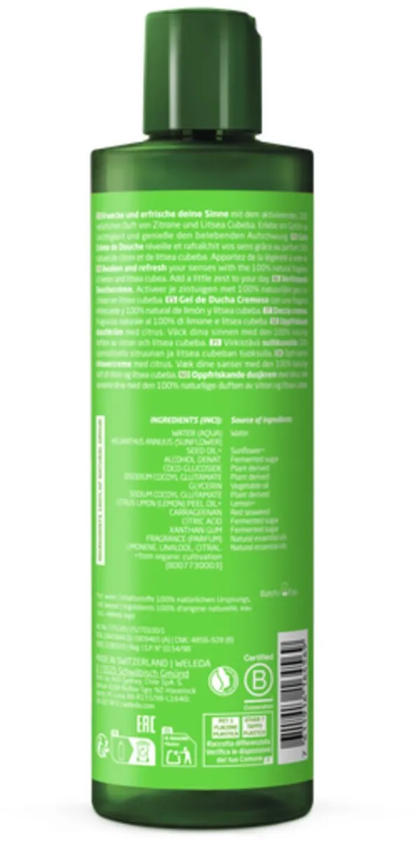 Weleda Refresh Douchecrème 400ml - Citrus & Litsea Cubeba