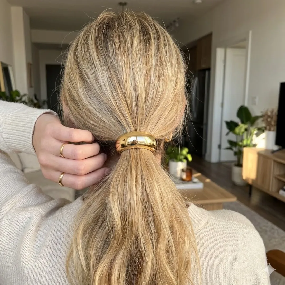 NuveX Metallic Ponytail Cuffs Goud - 3 Stuks