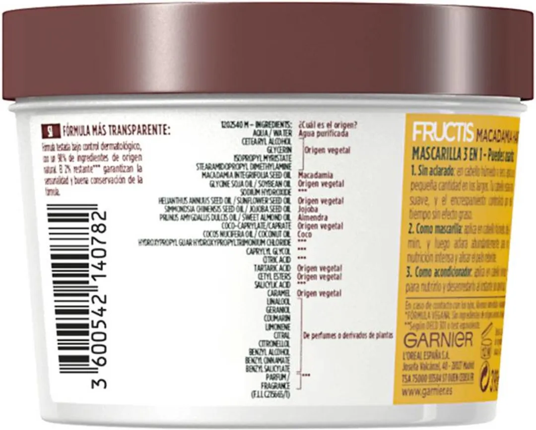 Garnier Fructis Alisadora Hair Food Macadamia Voedend Haarmasker 390ml