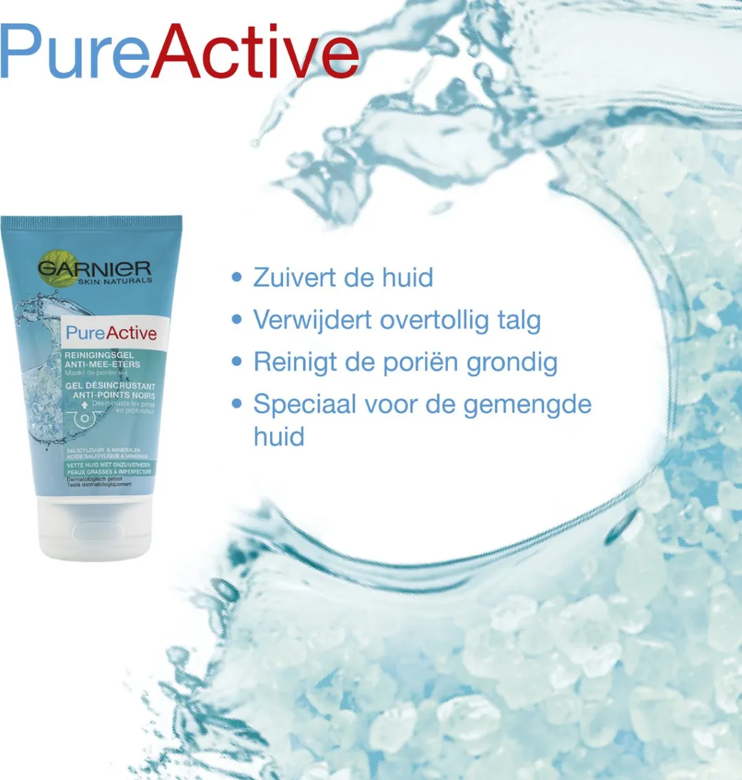 Garnier PureActive Reinigingsgel Anti-Eters 450ml - 3 Stuks
