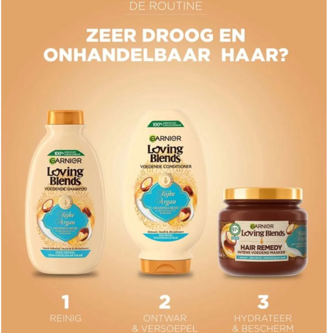 Garnier Loving Blends Argan Shampoo 3x300ml