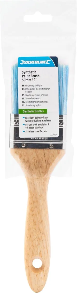 Silverline Synthetische Schilderskwast 50mm - Roestvrijstalen Handvat