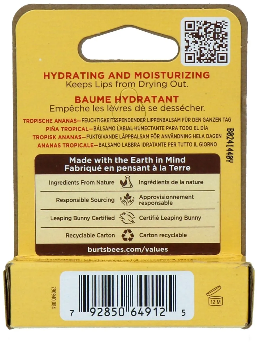 Burt's Bees Tropical Pineapple Lip Balm 4.25ml