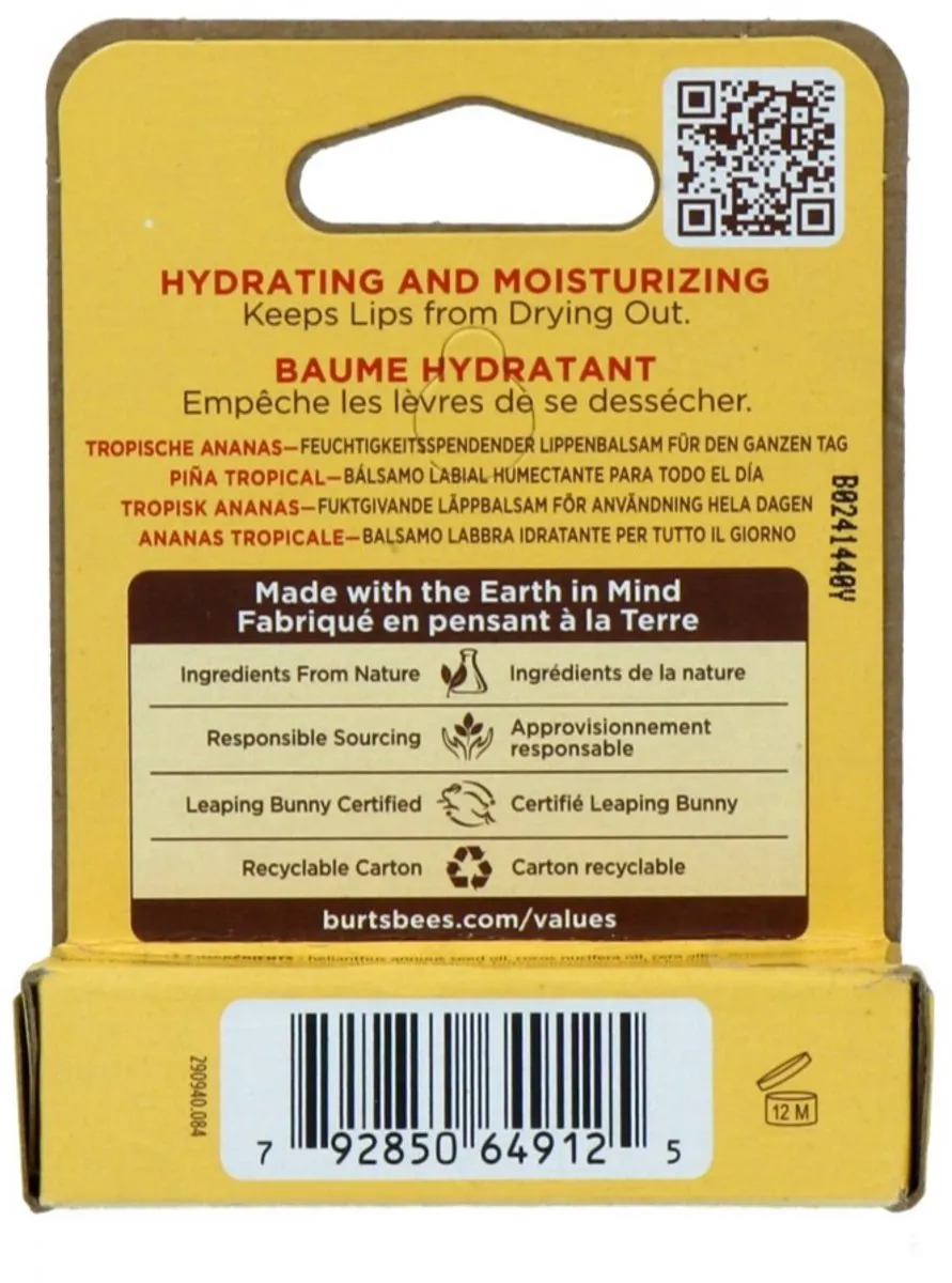 Burt's Bees Tropical Pineapple Lip Balm 4.25ml