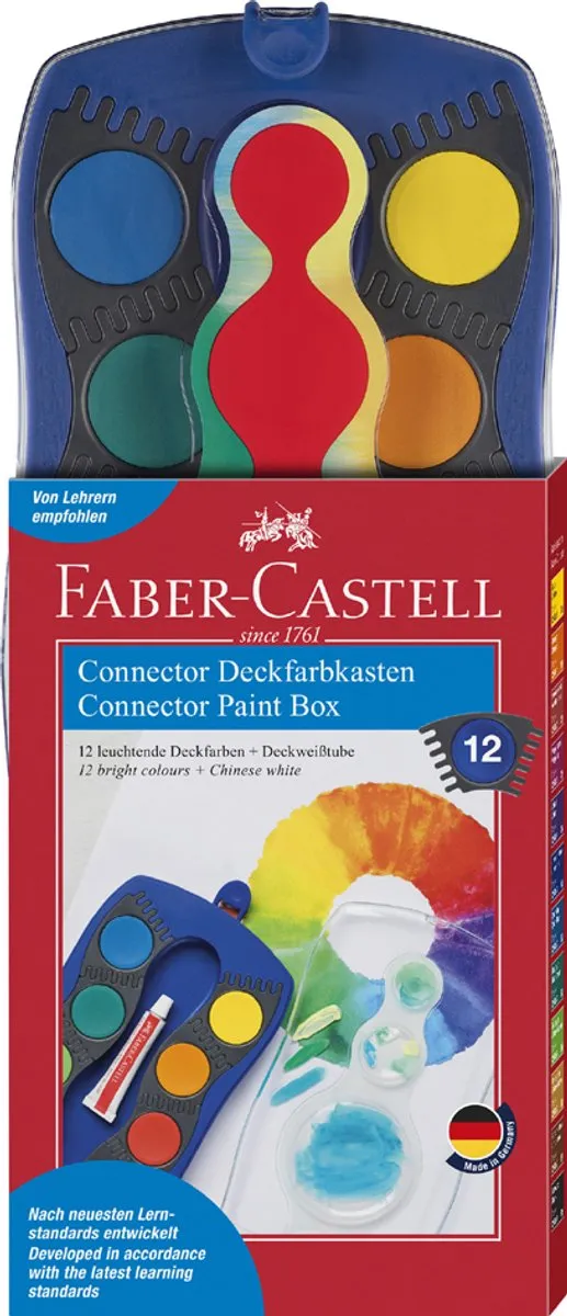 Faber-Castell Dekkende Verfkwastenset 12 Kleuren