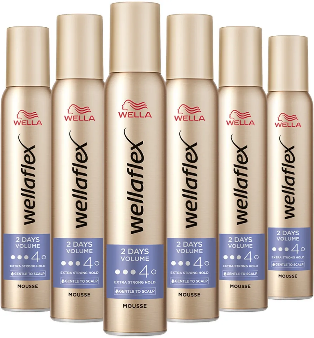 Wella Flex 2 Days Volume Mousse - 6 x 200 ml - Voordeelverpakking