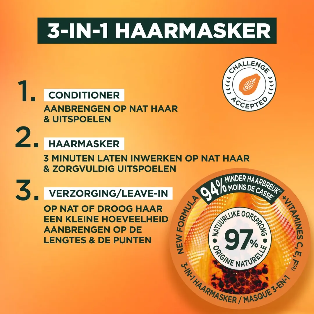 Garnier Fructis Hair Food Papaya Herstellend Haarmasker 400ml