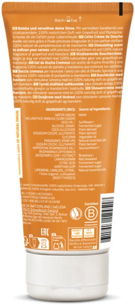 Weleda Douchecrème Duindoorn Vitality 200ml - 5 Stuks