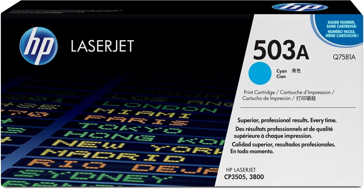 HP 503A Tonercartridge Cyaan - 6000 pagina's
