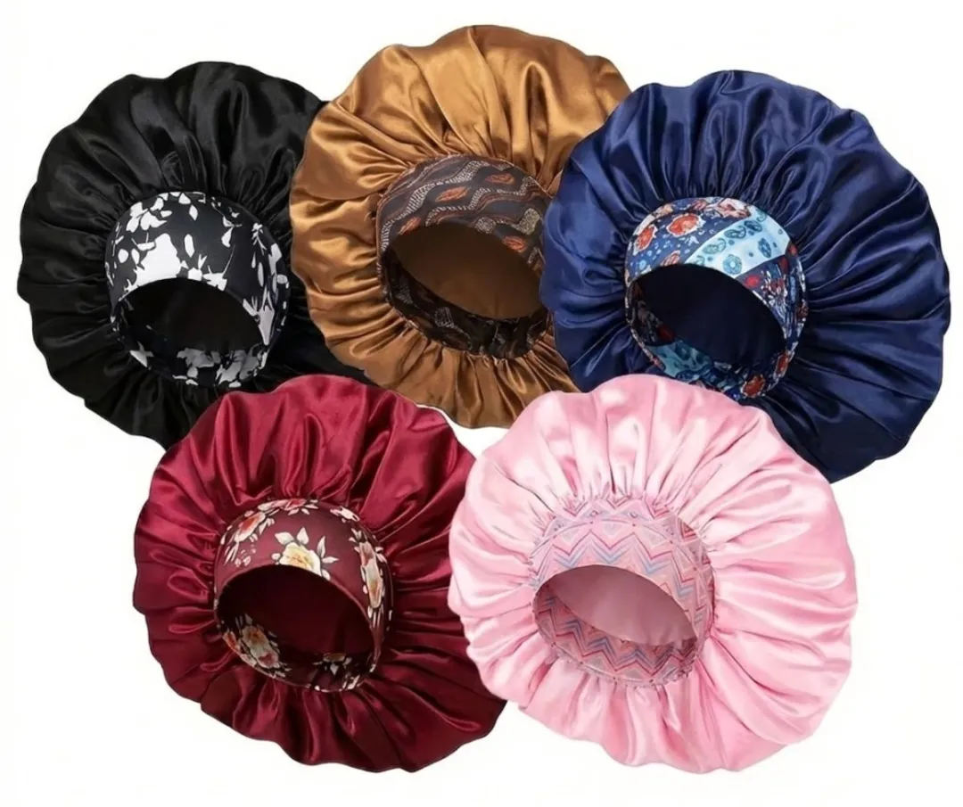Nuvex Haarbonnet Slaapmuts - 5 Stuks - Zwart/Blauw/Rood/Paars/Petrol