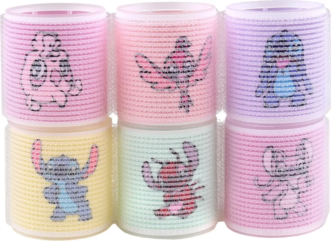 Disney Stitch & Angel Klittenband Haarrollers - 6 Stuks - Ø55mm