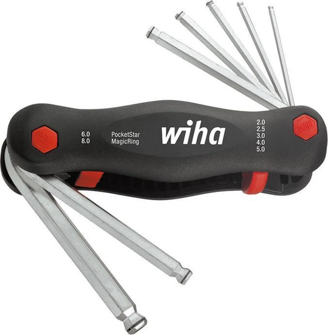 Wiha MagicRing 2-8mm Klaphouder Pocketstar - Rood/Zilver/Zwart