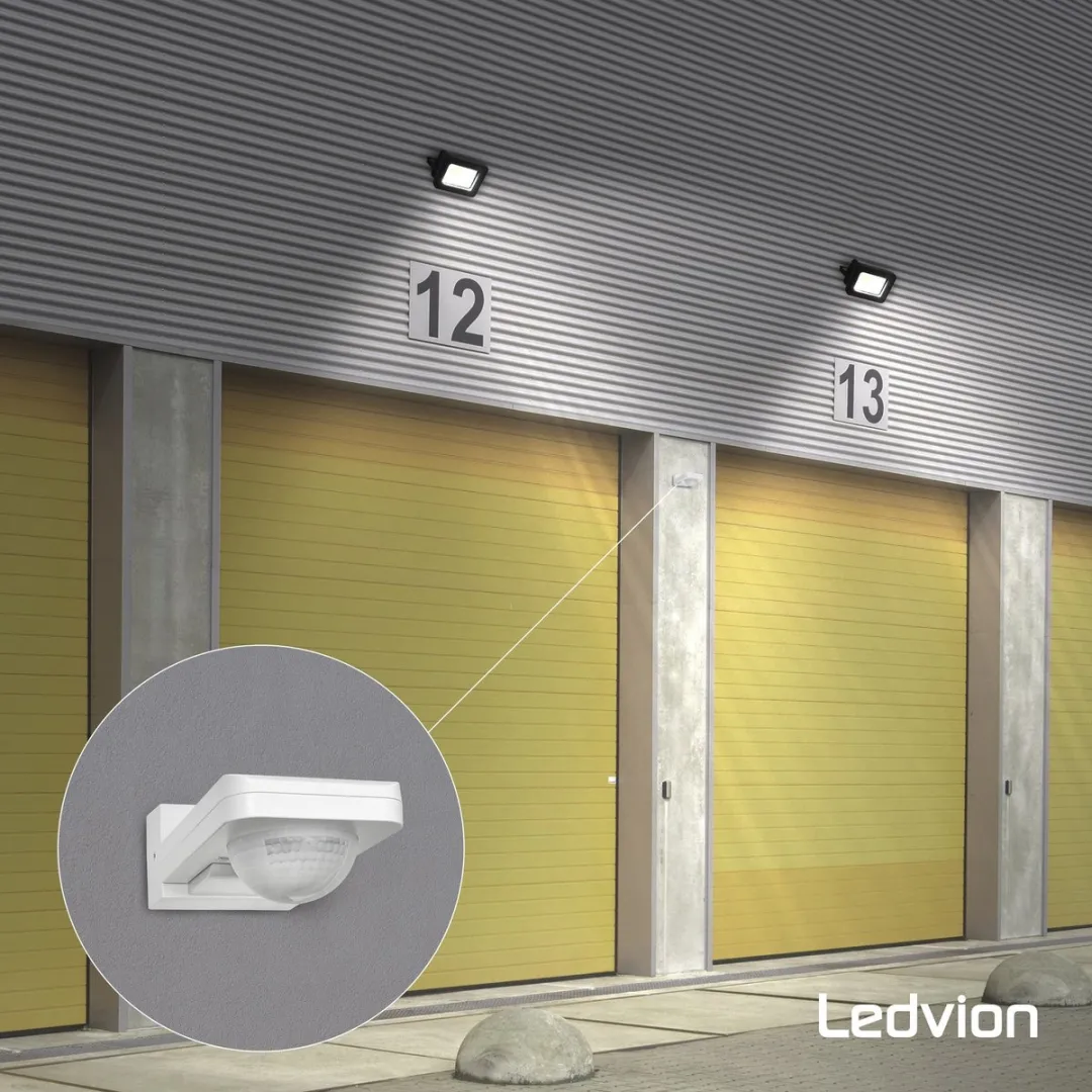 Ledvion Bewegingsmelder Opbouw Wit IP65 - 360° Bereik 20m