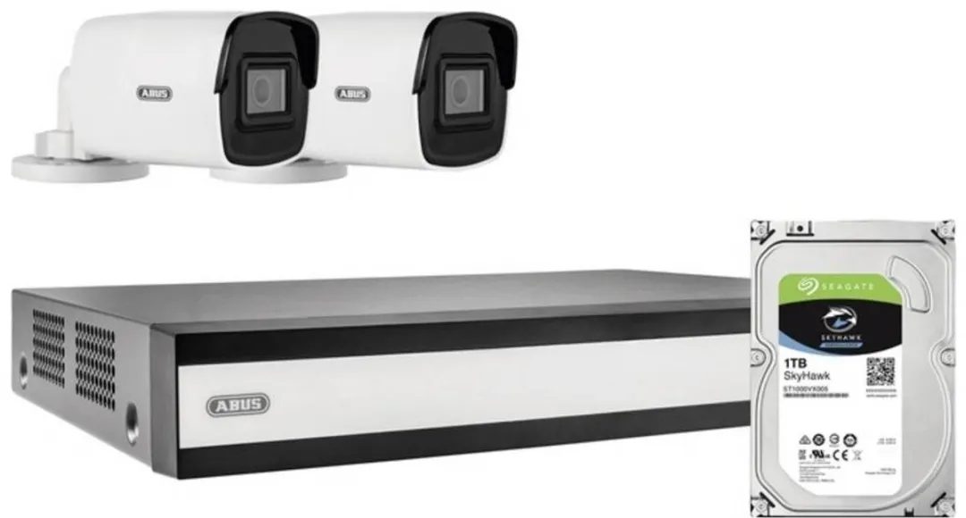 ABUS TVVR36423T IP-Bewakingscameraset - 2x Mini Tube Camera 2MP - 4-Kanaals PoE Recorder
