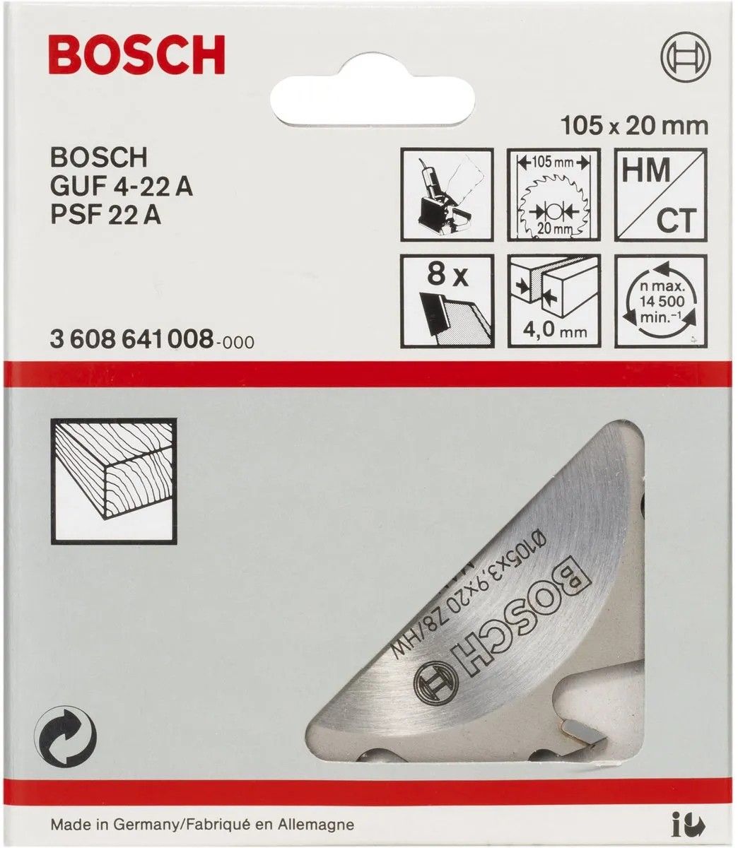 Bosch FREES 4 MM 8 Frees - Ø10.5cm