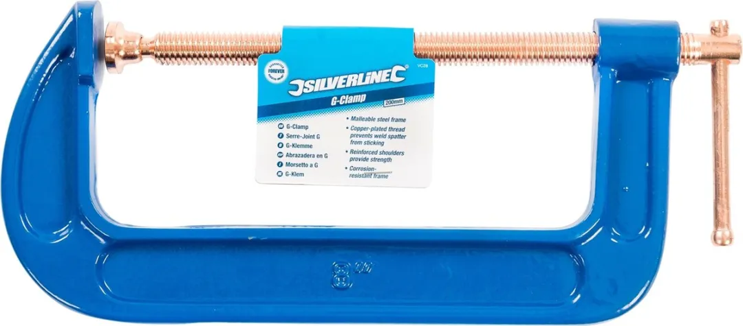 Silverline G-klem Houtklem 200mm - Roestbestendig